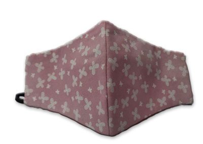 Reusable pink floral cloth face mask